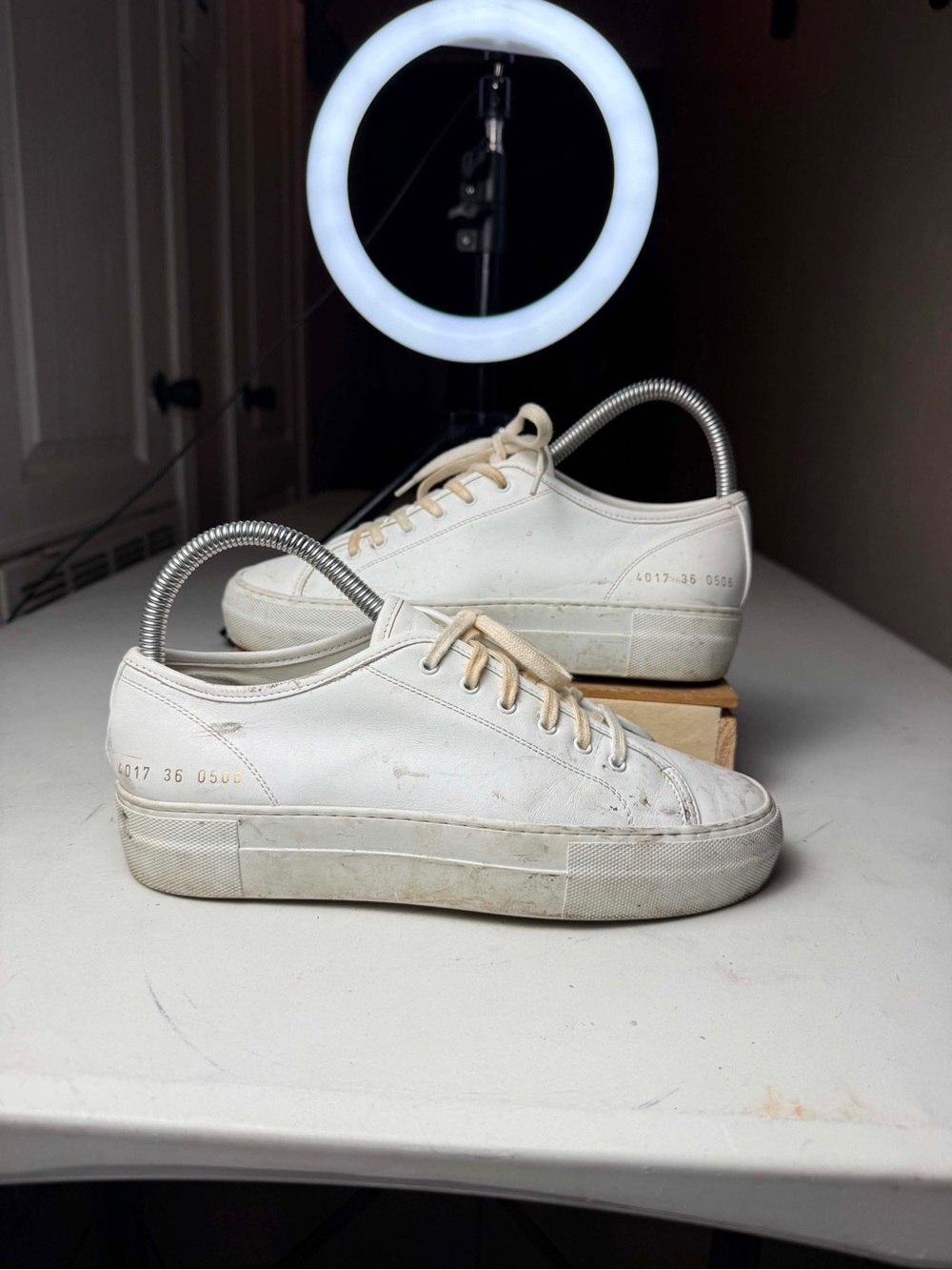 Common Projects Tournament Low sneakers feature a thick "super" platform 36 / 6